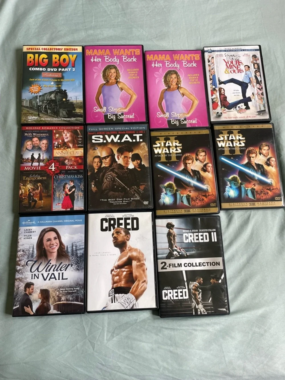 DVD Movie Lot 11 Titles Star Wars Creed SWAT Hallmark Comedy Action Mixed
